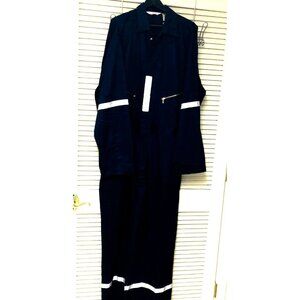 NWT Walls Coveralls Men's 50 Tall Navy Cotton Twill Snap Zip 5515 6 Pkts Overall